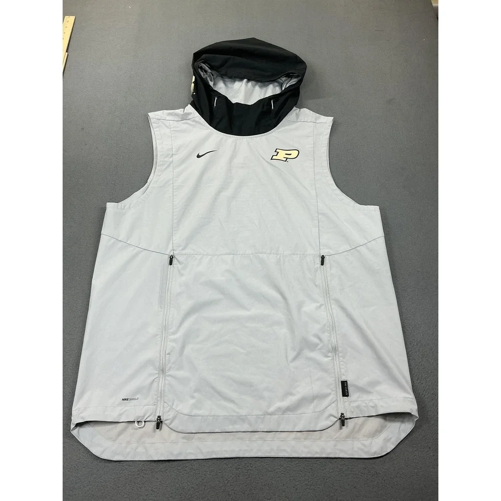 Purdue Boilermakers Jacket Mens‎ XL Gray NCAA Basketball Nike Shield Hooded Tall
